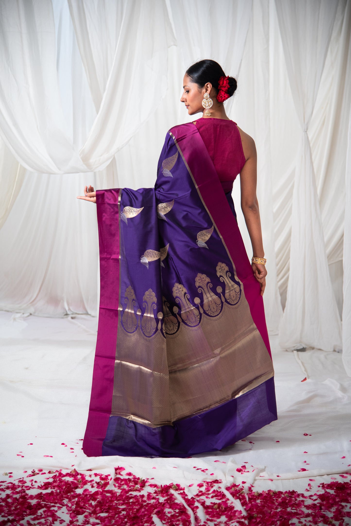 Banarasi Katan Silk Predraped Lightweight Saree