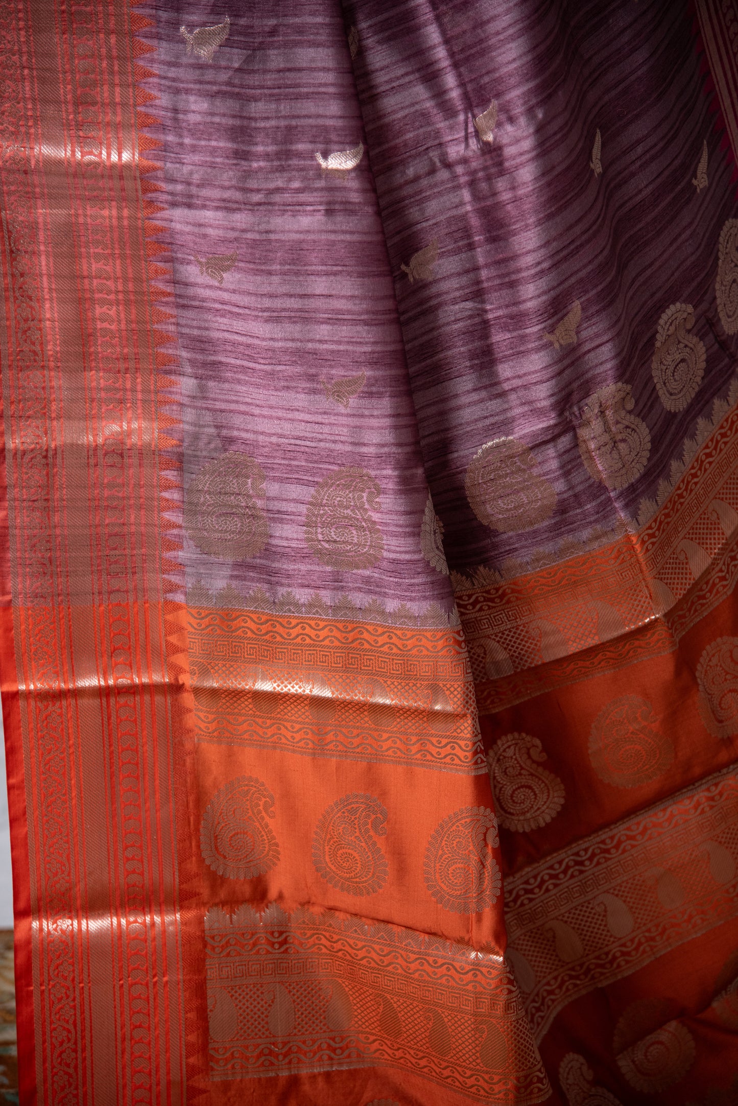 Double Shade Predraped Banarasi Saree with Unique Fabric
