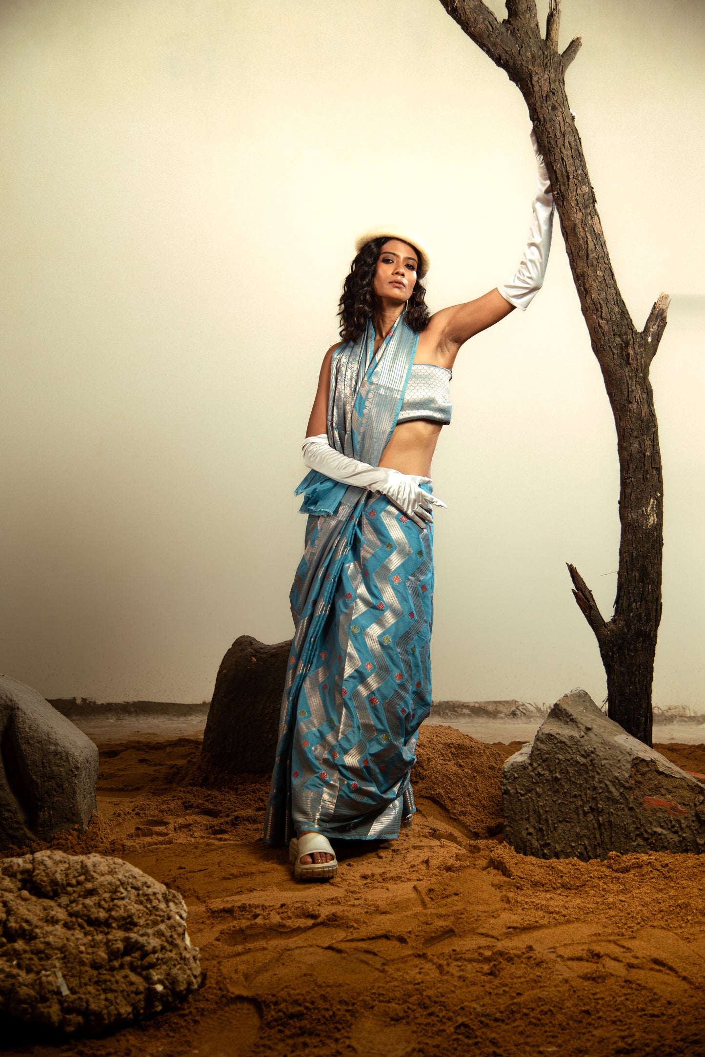 Dupiyan Silk with Meena Predraped Banarasi Saree