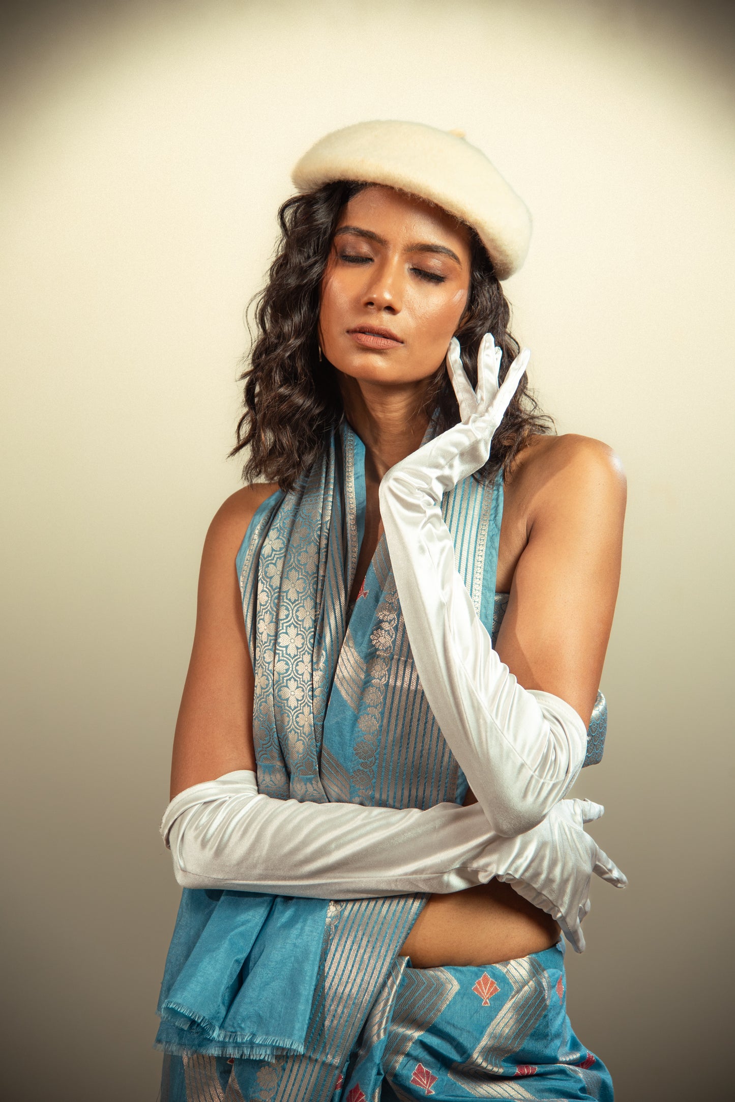 Dupiyan Silk with Meena Predraped Banarasi Saree