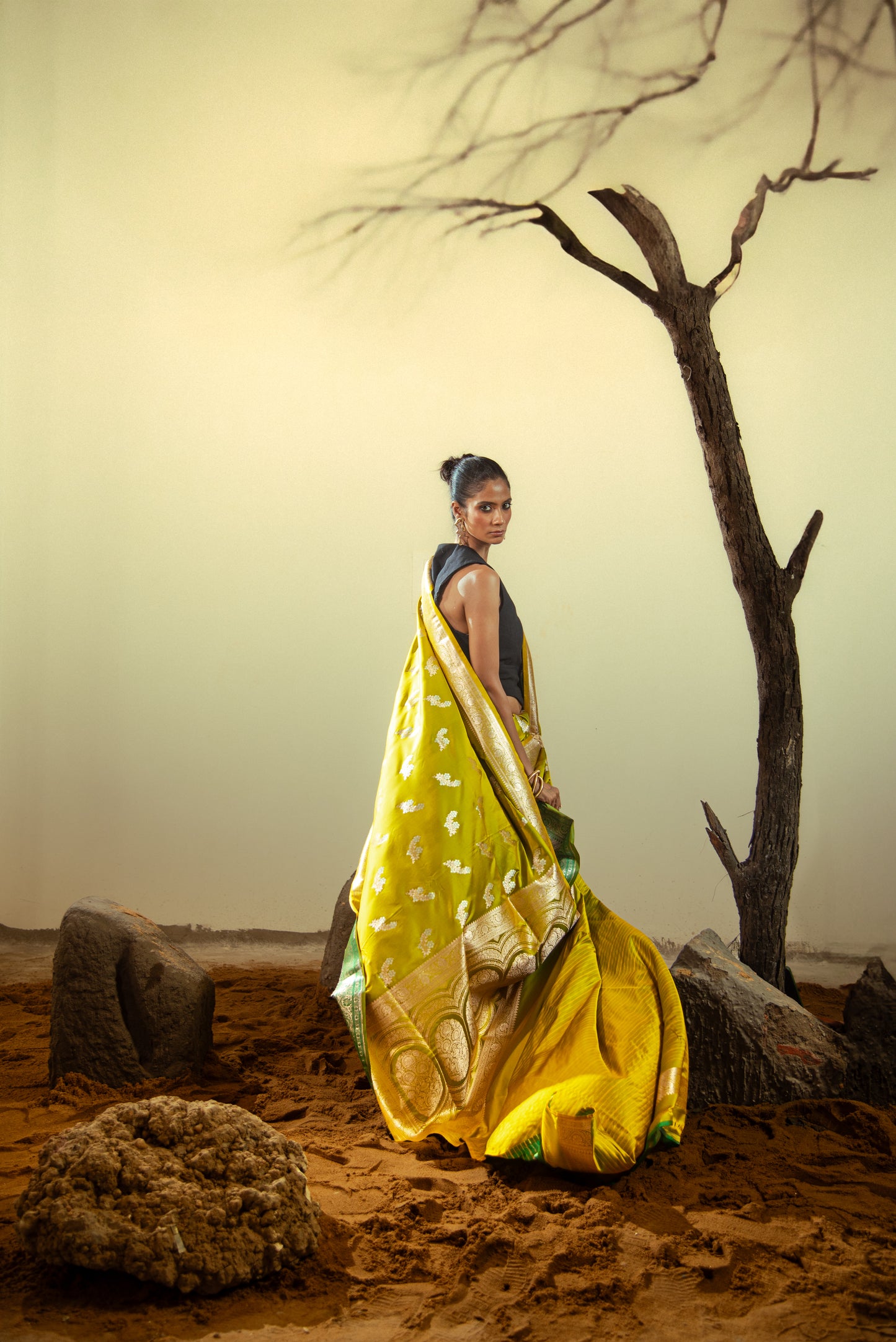 Mashru Katan Silk Sonarupa Pre Draped Saree