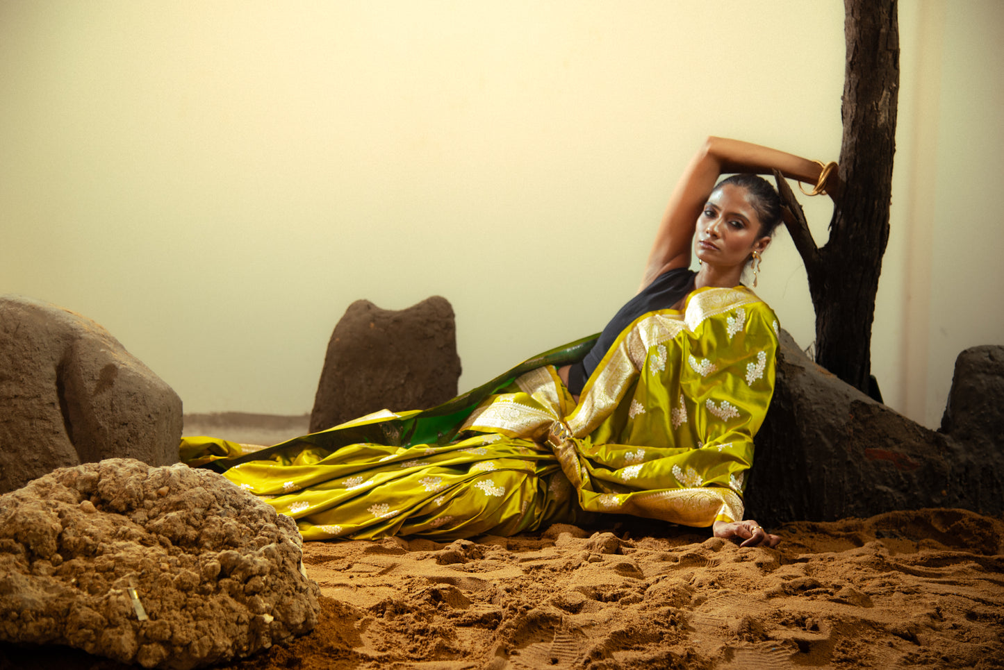 Mashru Katan Silk Sonarupa Pre Draped Saree