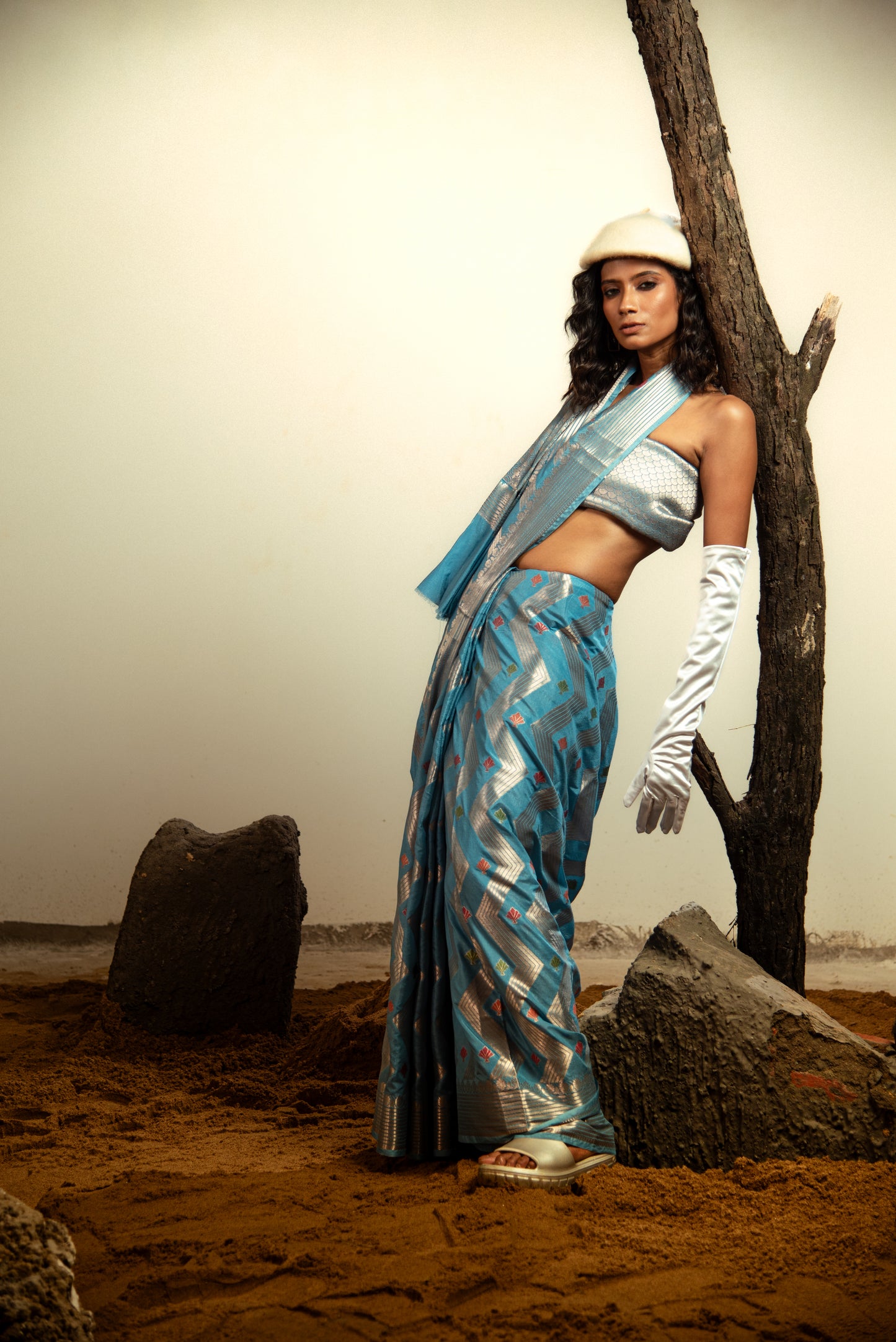 Dupiyan Silk with Meena Predraped Banarasi Saree