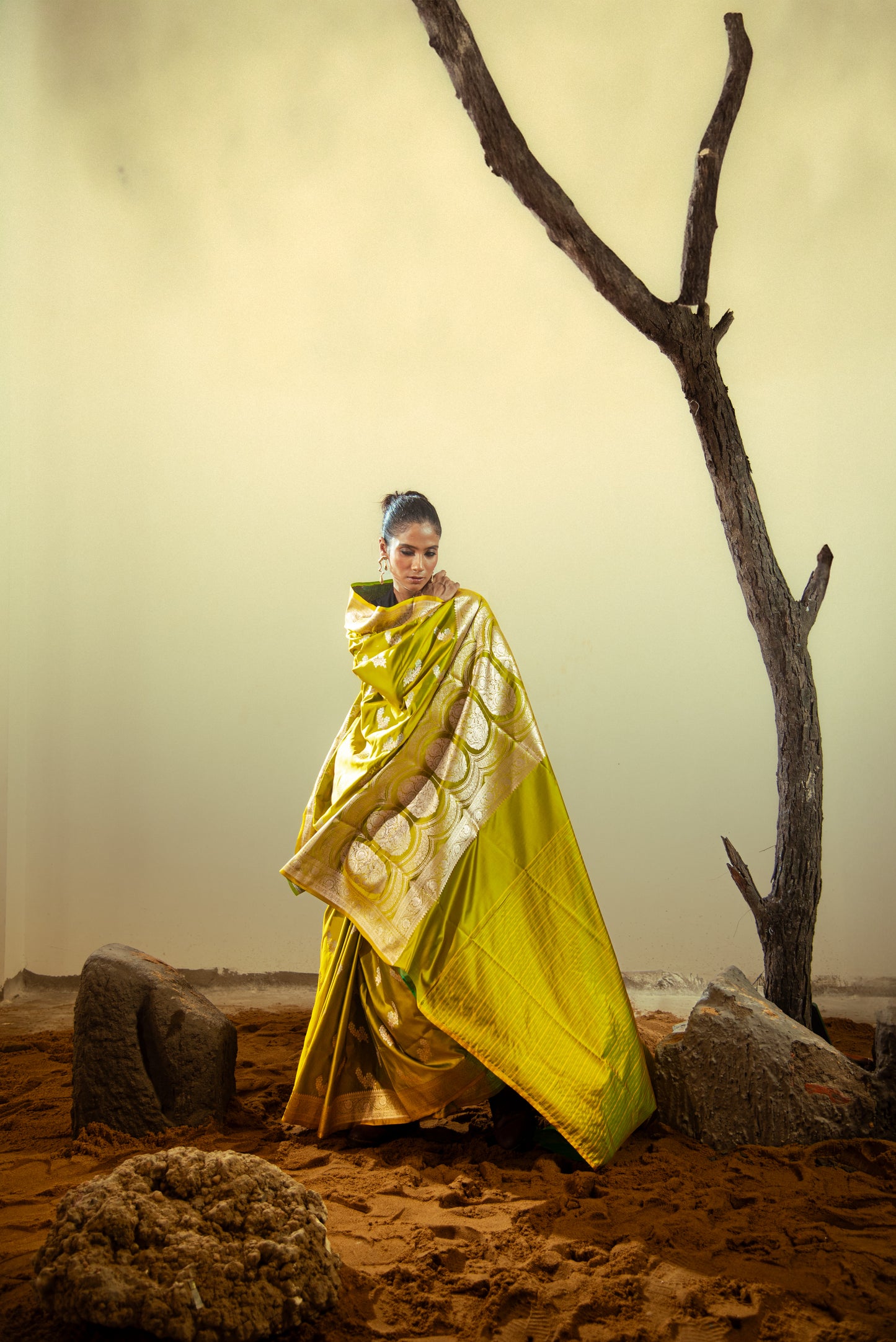 Mashru Katan Silk Sonarupa Pre Draped Saree